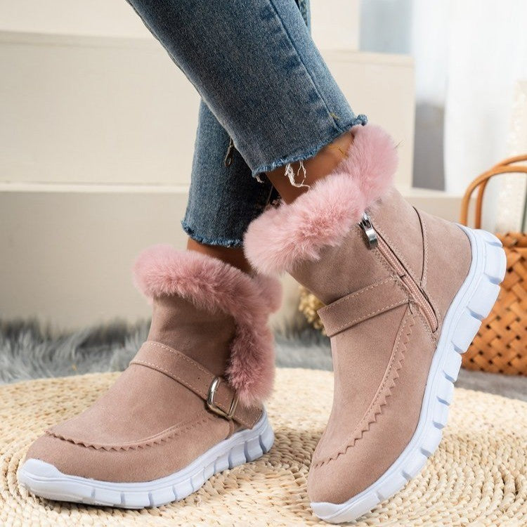 New Snow Boots Winter Warm Thickened Solid Color