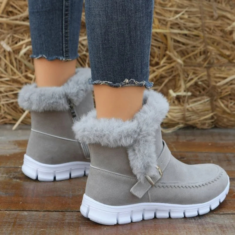 New Snow Boots Winter Warm Thickened Solid Color