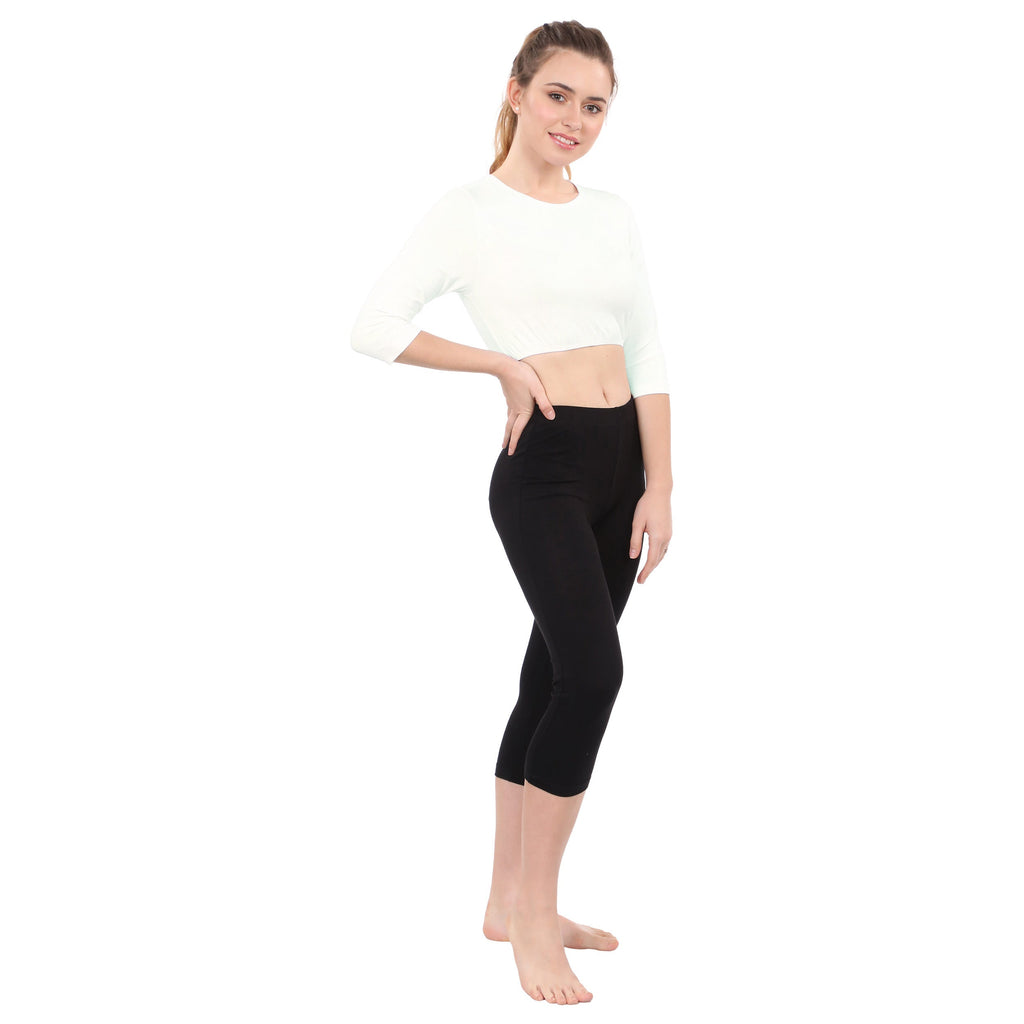 Modest Neck Cropped Layering Shirt