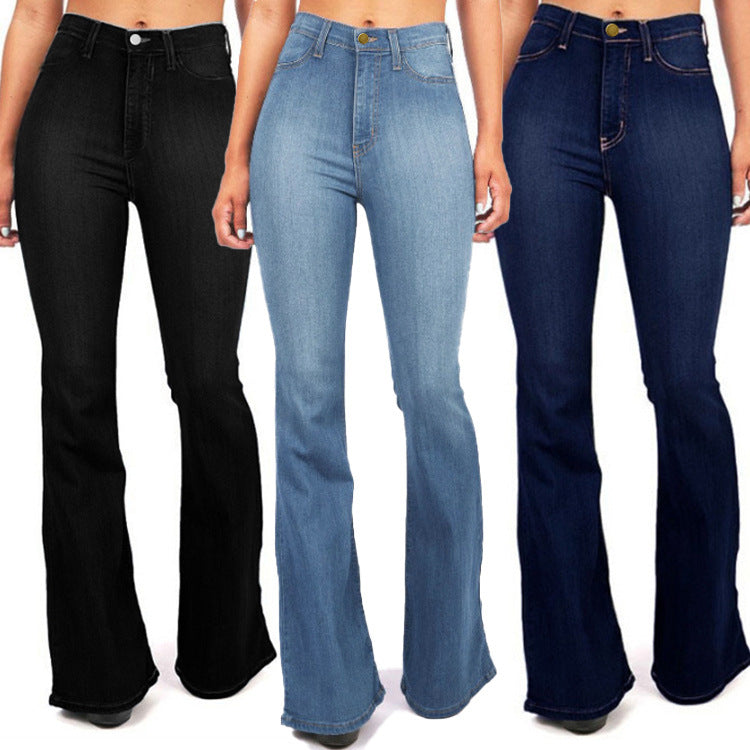 Jeans For Women Long Denim Pants Slim Bell Bottom