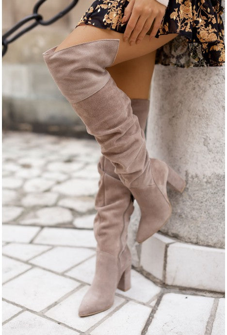 Fashion High Heel Pointed Toe Suede Women's Over-the-knee Boots