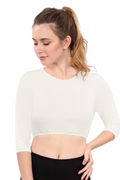 Modest Neck Cropped Layering Shirt