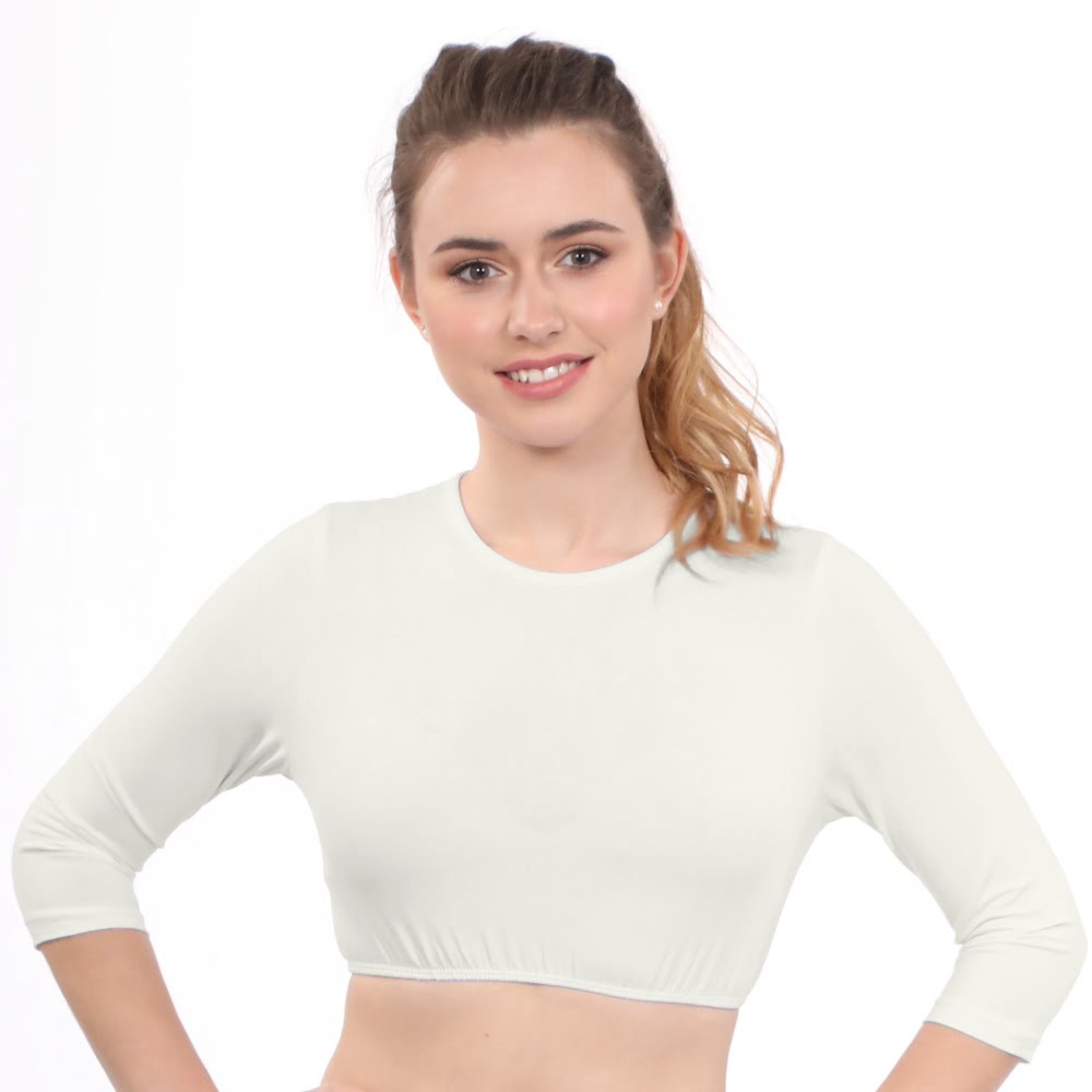 Modest Neck Cropped Layering Shirt