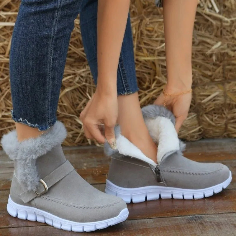 New Snow Boots Winter Warm Thickened Solid Color