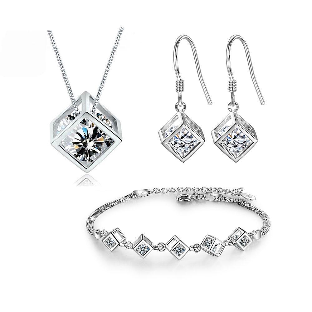 New Style Stamp Silver Color Jewelry Luxury Set
