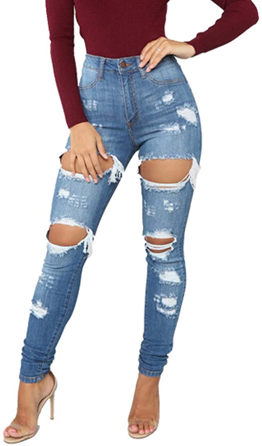 Tulucky Womens Boyfriend Jeans