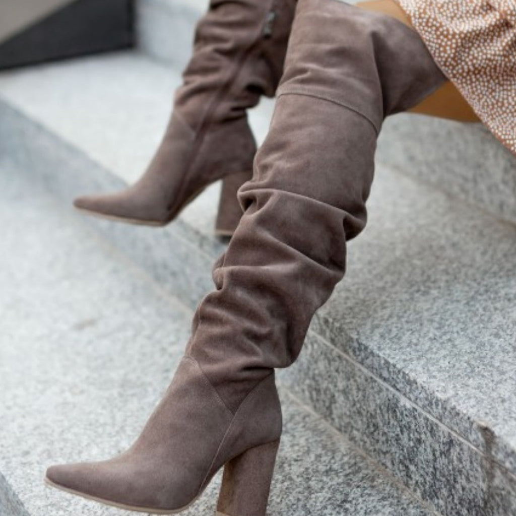 Fashion High Heel Pointed Toe Suede Women's Over-the-knee Boots