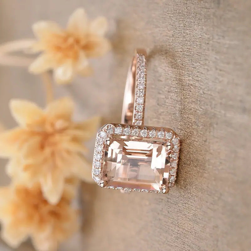 Rose Gold-Plated Womens Engagement Ring