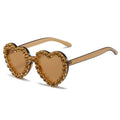 Peach Heart Rhinestone Sunglasses Y2K