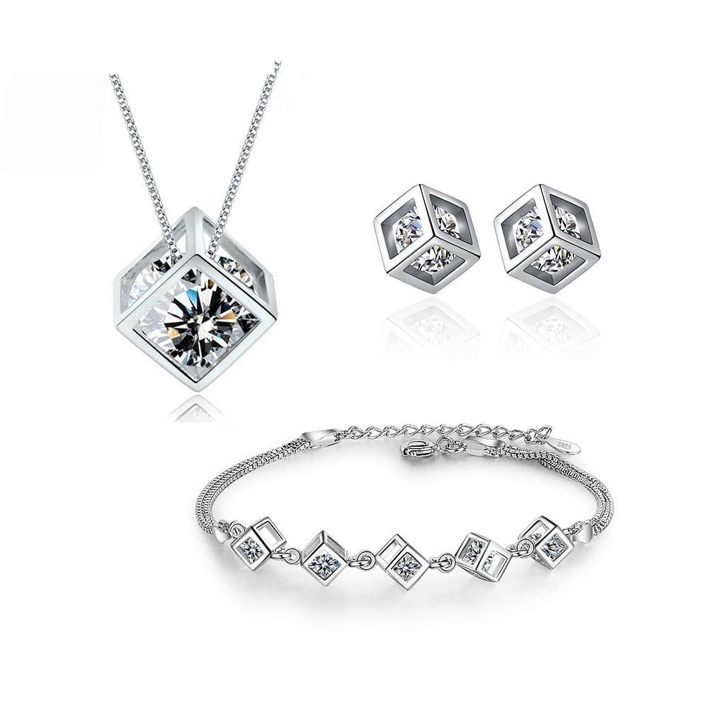 New Style Stamp Silver Color Jewelry Luxury Set