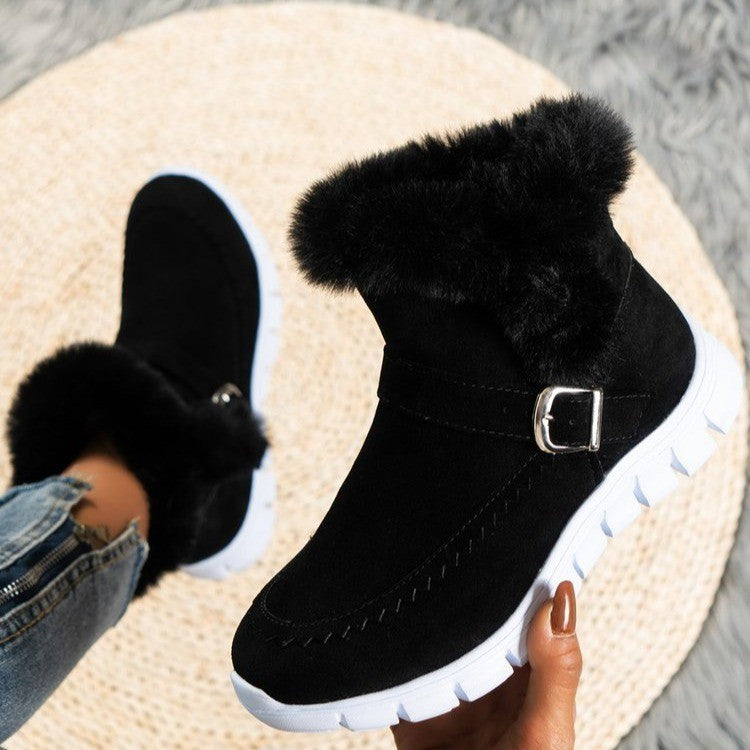 New Snow Boots Winter Warm Thickened Solid Color