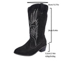Womens Leather And Suede Denim Boots