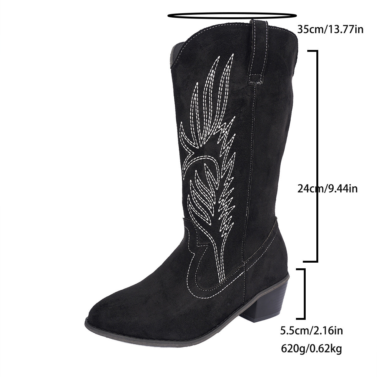 Womens Leather And Suede Denim Boots