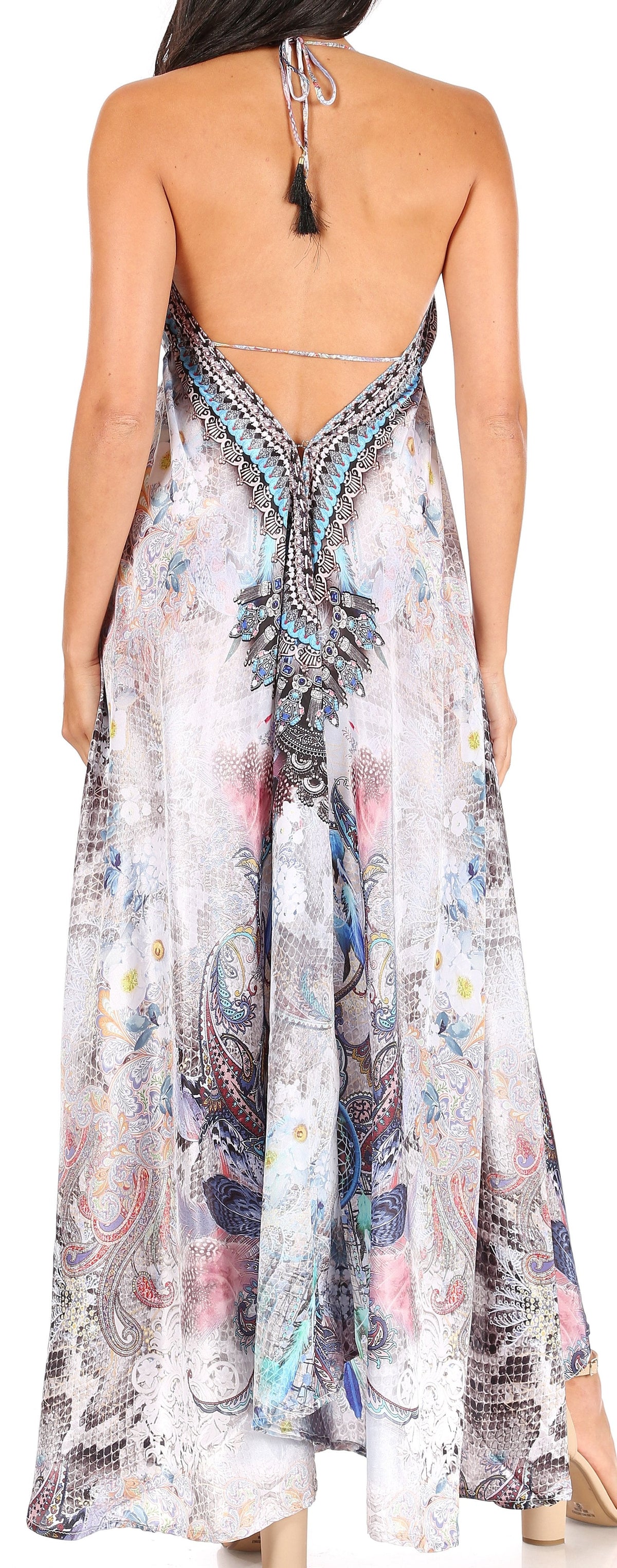 Womens Maxi High-low Halter Handkerchief Long Dress Beach Party