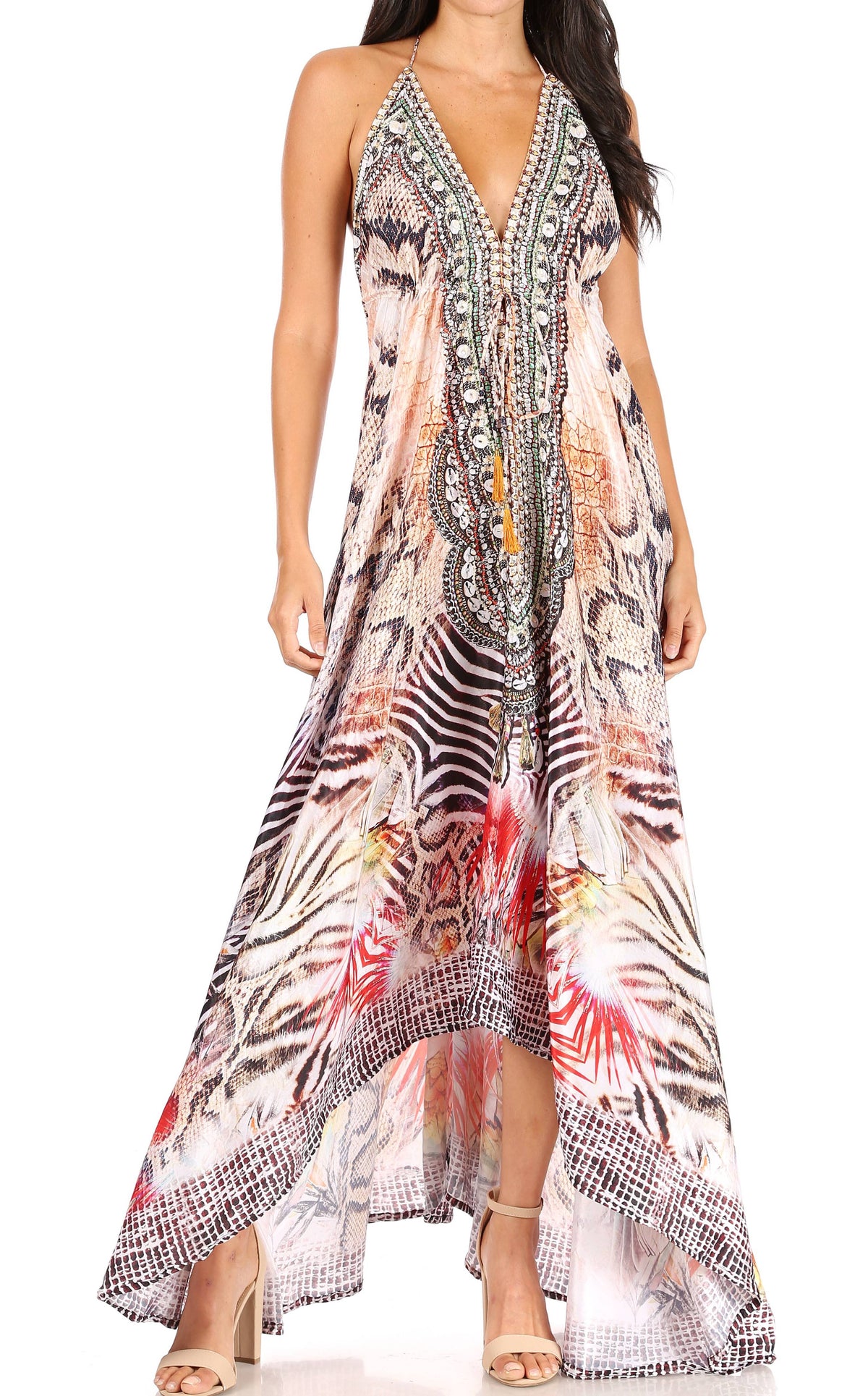 Womens Maxi High-low Halter Handkerchief Long Dress Beach Party