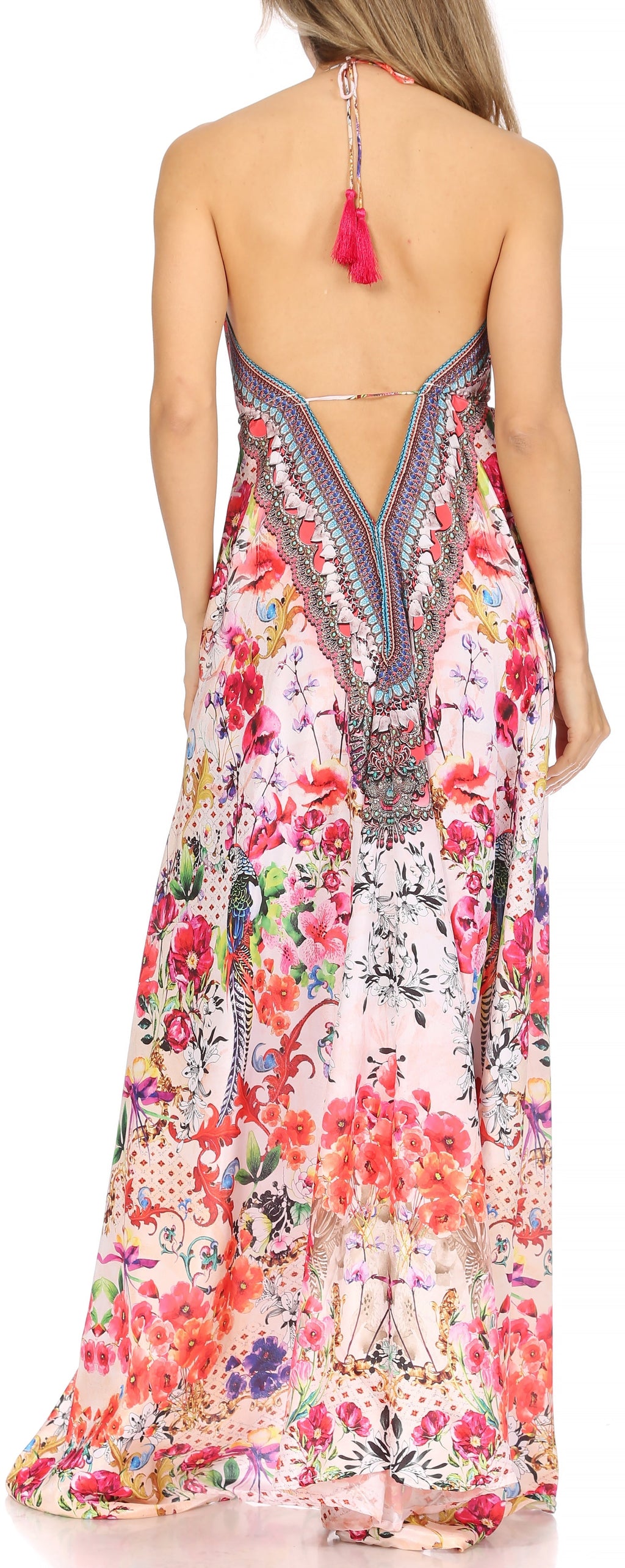 Womens Maxi High-low Halter Handkerchief Long Dress Beach Party
