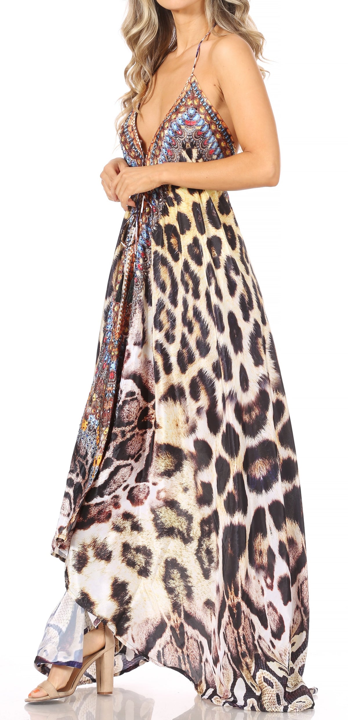 Womens Maxi High-low Halter Handkerchief Long Dress Beach Party
