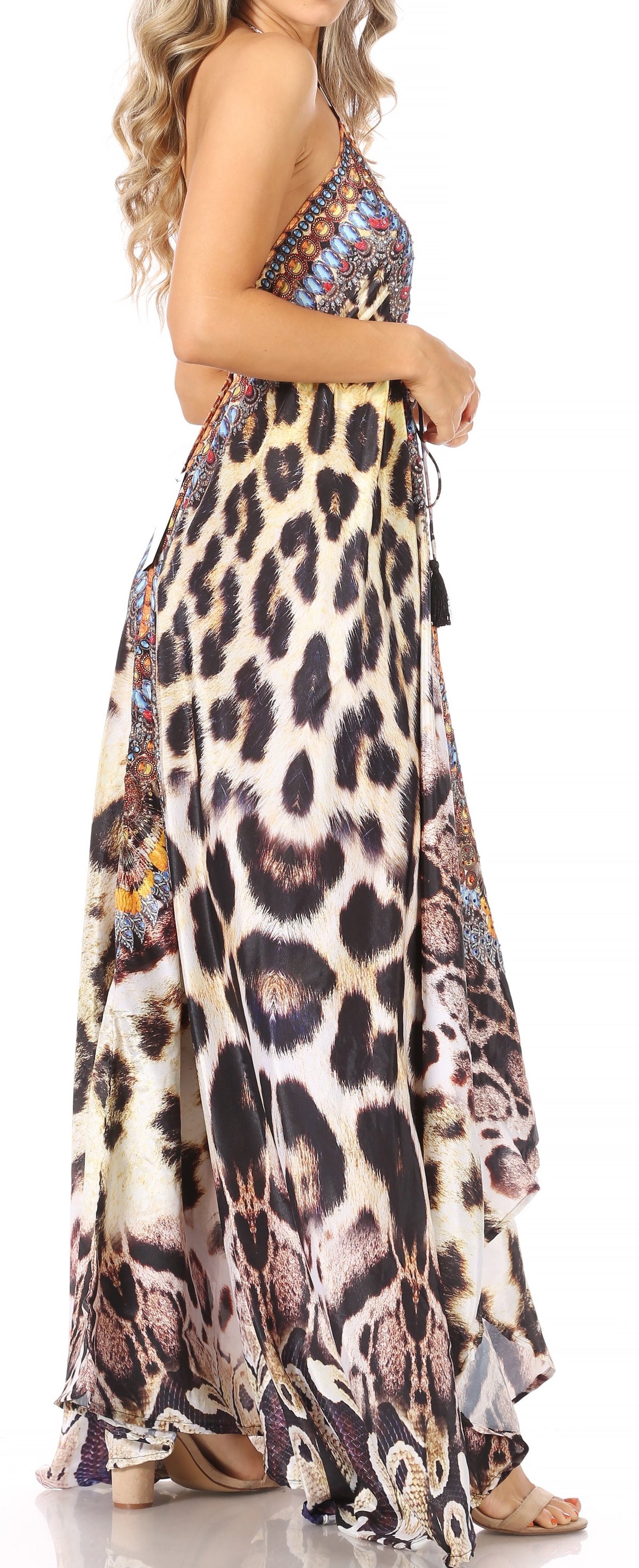 Womens Maxi High-low Halter Handkerchief Long Dress Beach Party