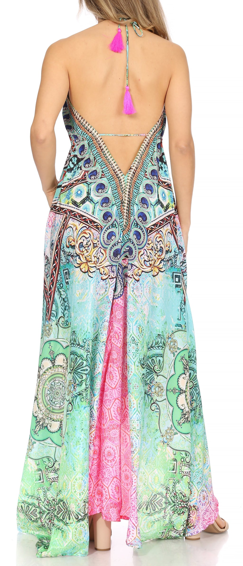 Womens Maxi High-low Halter Handkerchief Long Dress Beach Party