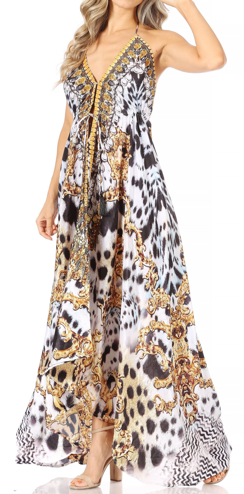 Womens Maxi High-low Halter Handkerchief Long Dress Beach Party