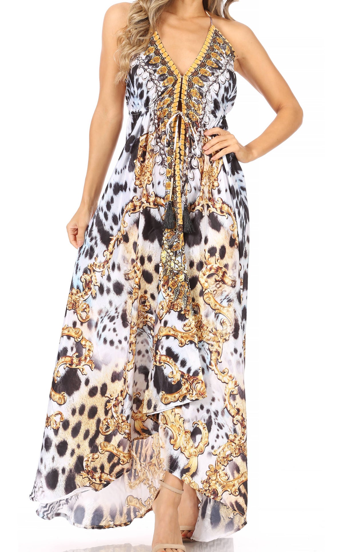 Womens Maxi High-low Halter Handkerchief Long Dress Beach Party