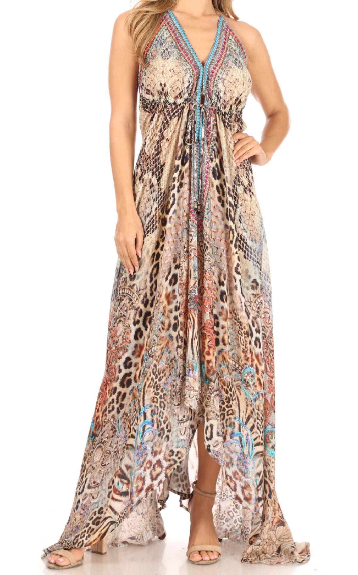 Womens Maxi High-low Halter Handkerchief Long Dress Beach Party