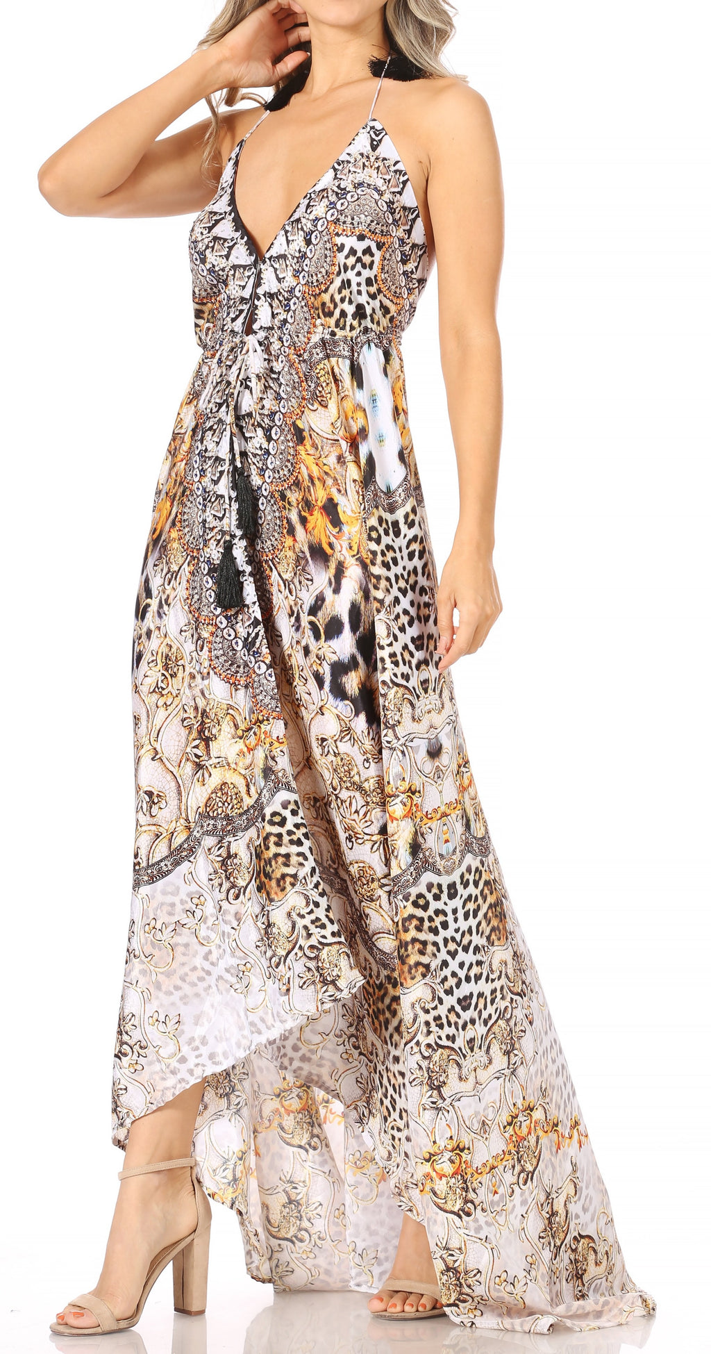 Womens Maxi High-low Halter Handkerchief Long Dress Beach Party