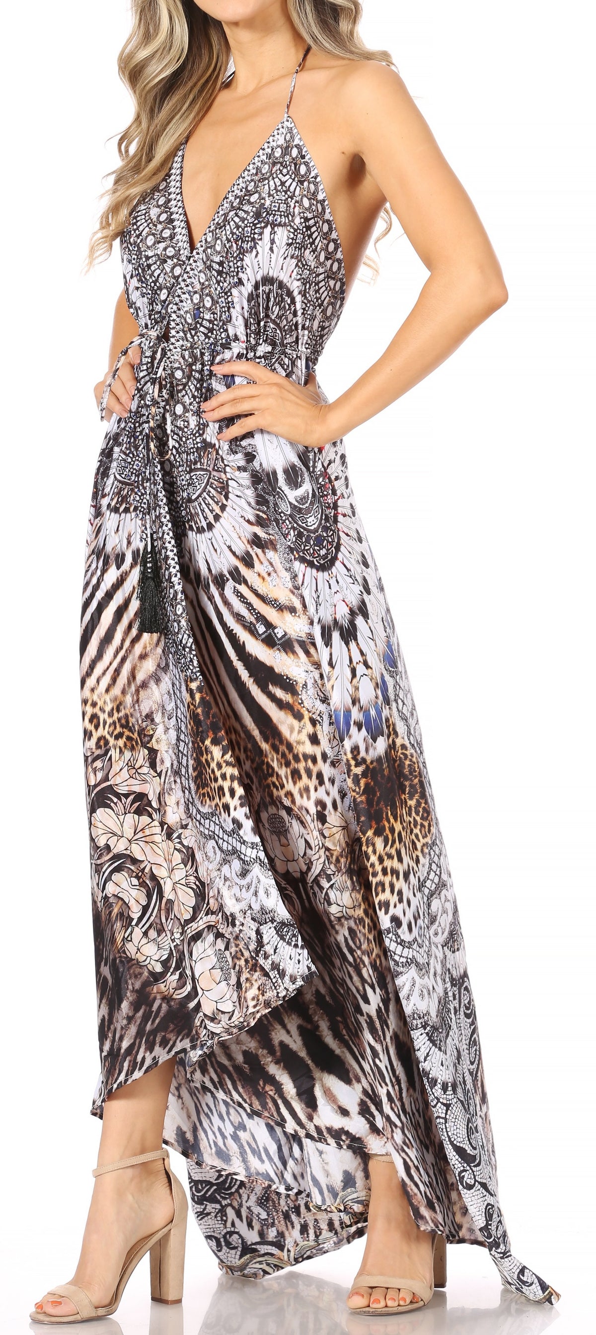 Womens Maxi High-low Halter Handkerchief Long Dress Beach Party