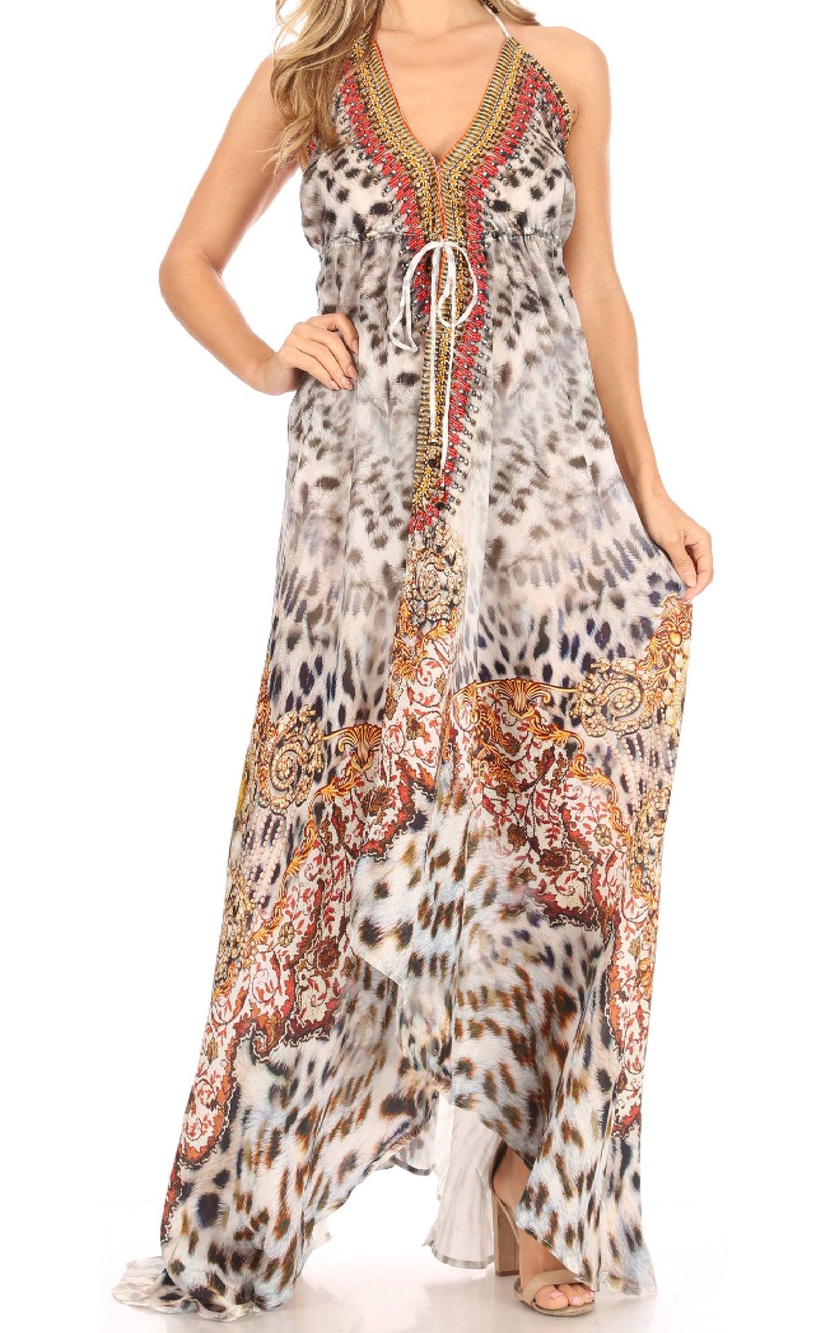 Womens Maxi High-low Halter Handkerchief Long Dress Beach Party