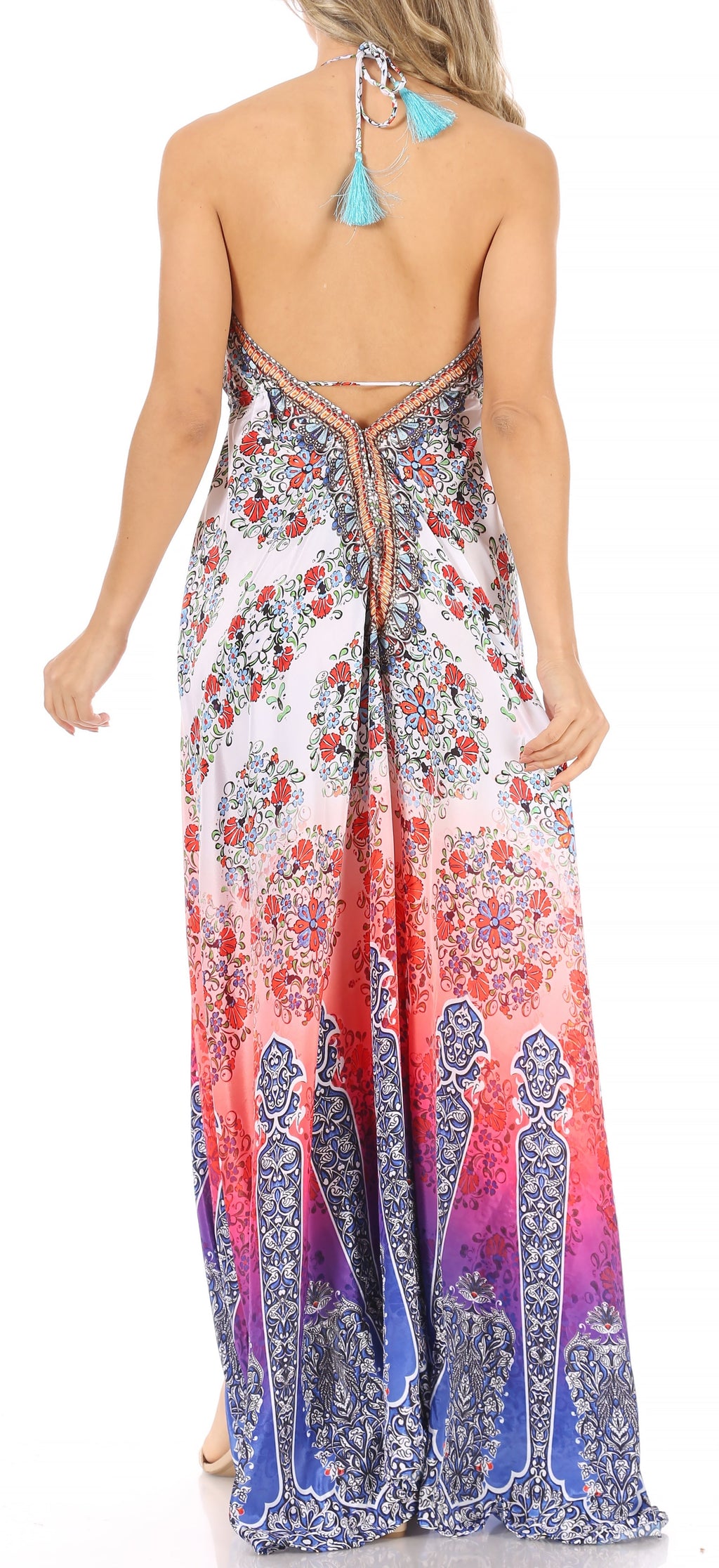 Womens Maxi High-low Halter Handkerchief Long Dress Beach Party
