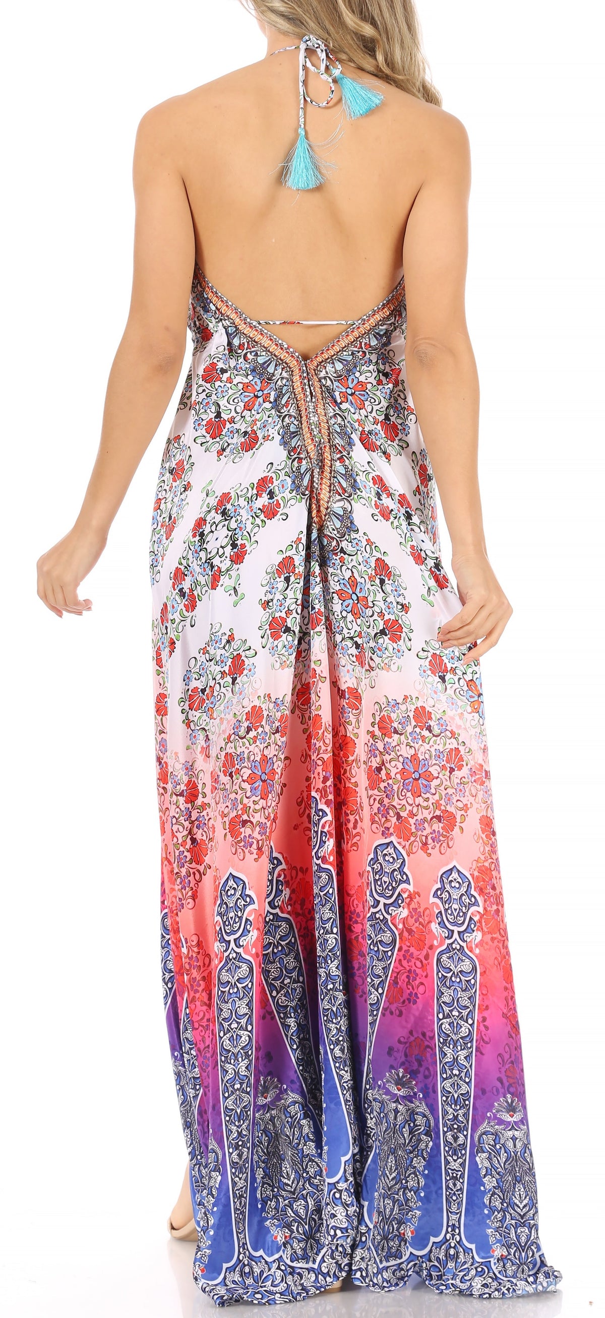 Womens Maxi High-low Halter Handkerchief Long Dress Beach Party