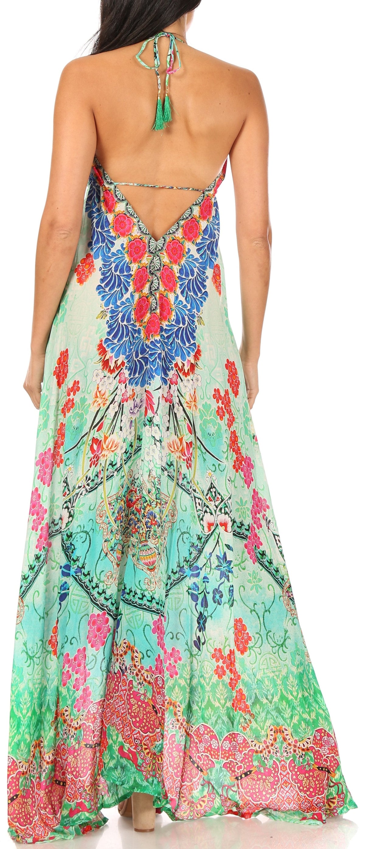 Womens Maxi High-low Halter Handkerchief Long Dress Beach Party