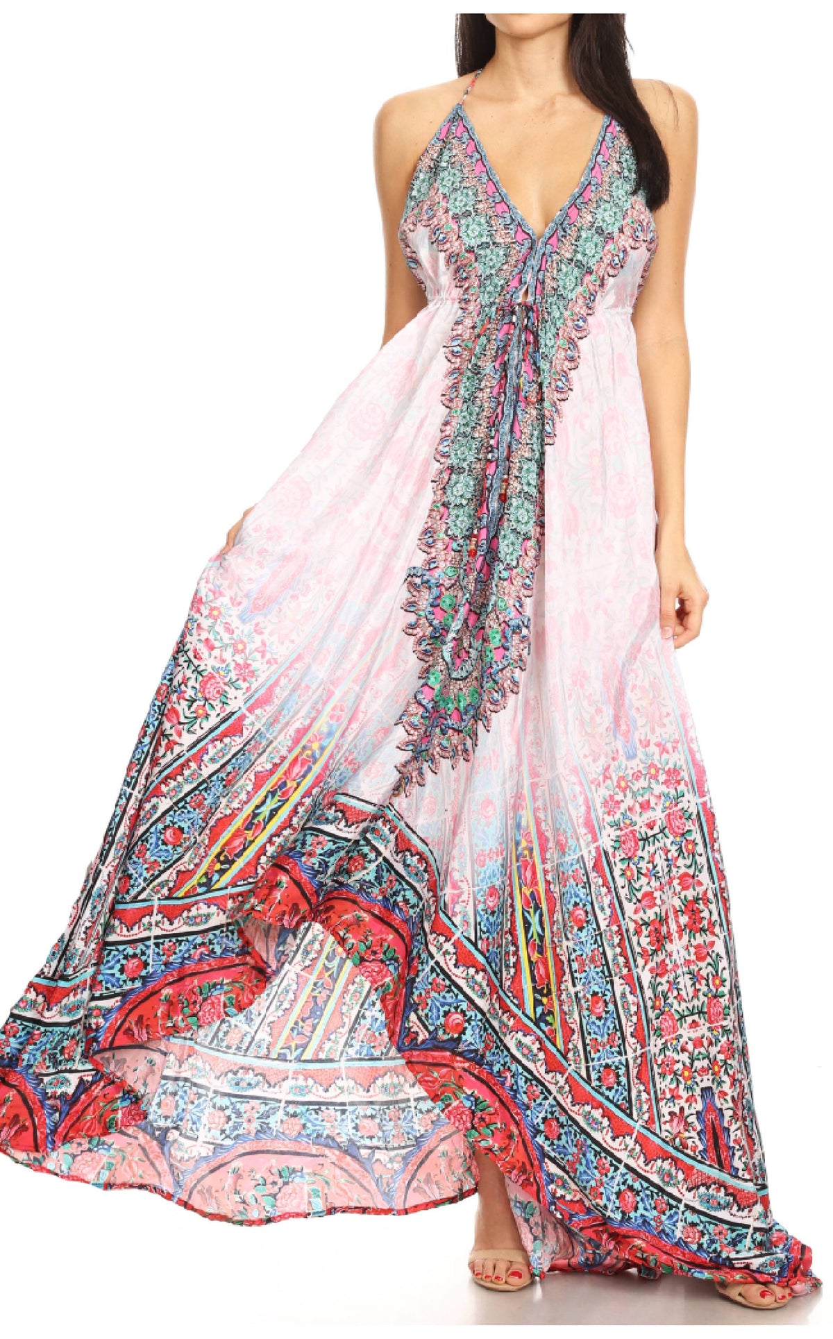 Womens Maxi High-low Halter Handkerchief Long Dress Beach Party