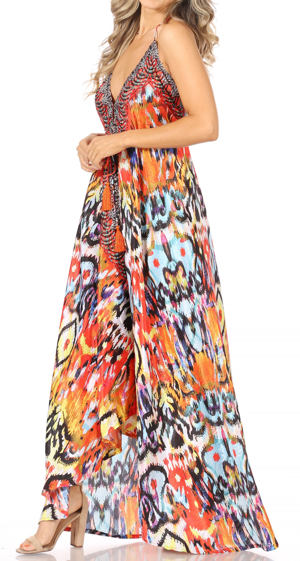Womens Maxi High-low Halter Handkerchief Long Dress Beach Party
