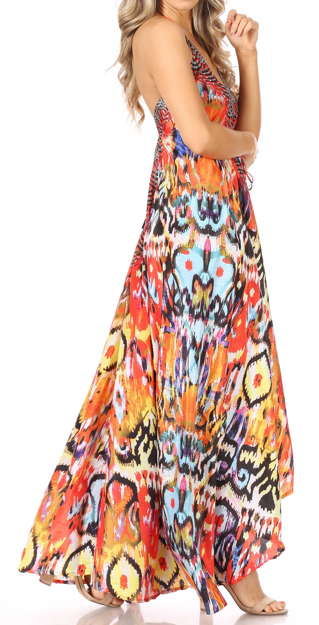 Womens Maxi High-low Halter Handkerchief Long Dress Beach Party