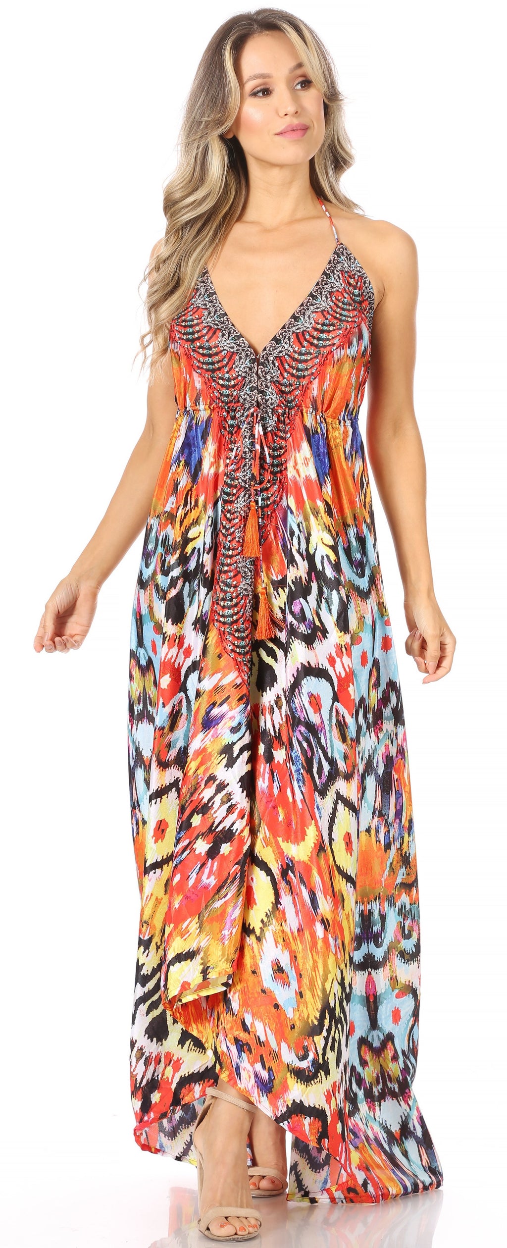 Womens Maxi High-low Halter Handkerchief Long Dress Beach Party