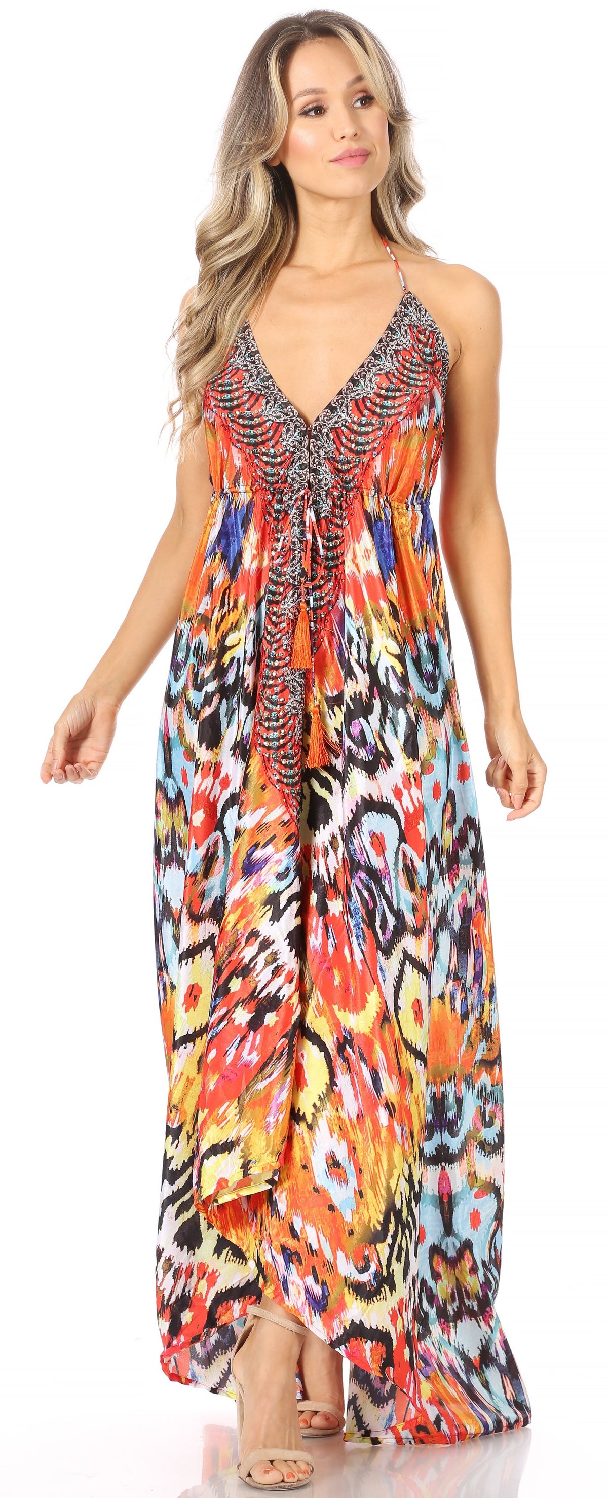 Womens Maxi High-low Halter Handkerchief Long Dress Beach Party