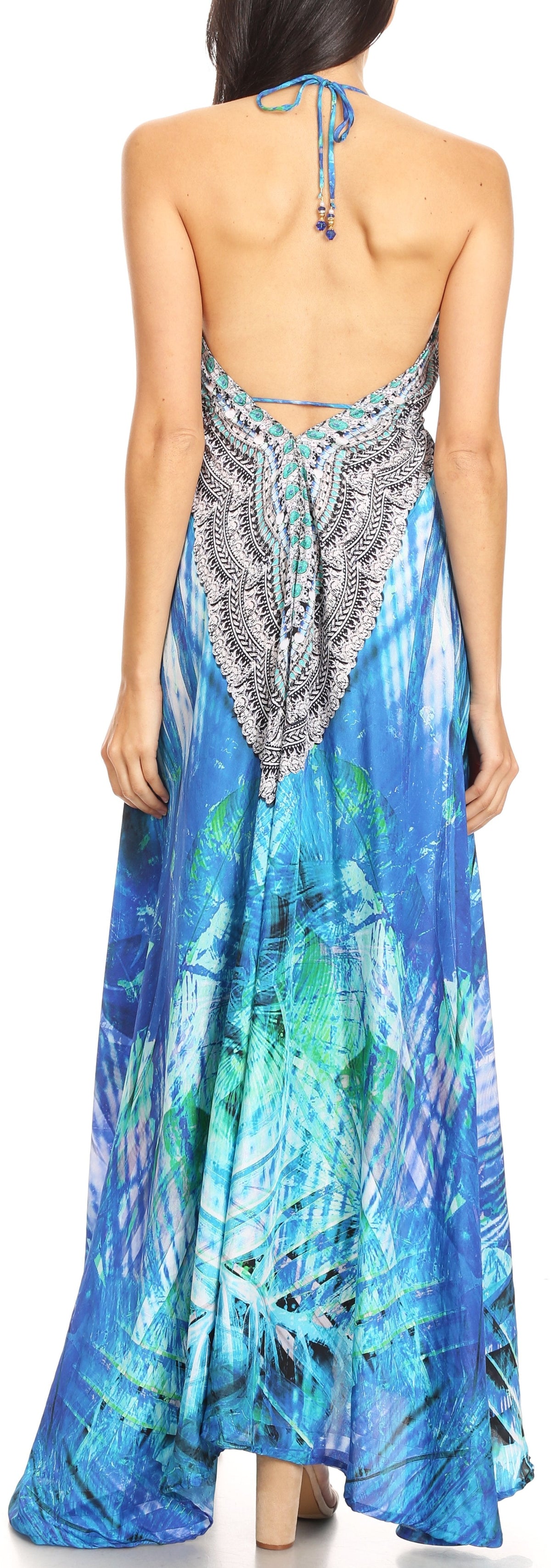 Womens Maxi High-low Halter Handkerchief Long Dress Beach Party