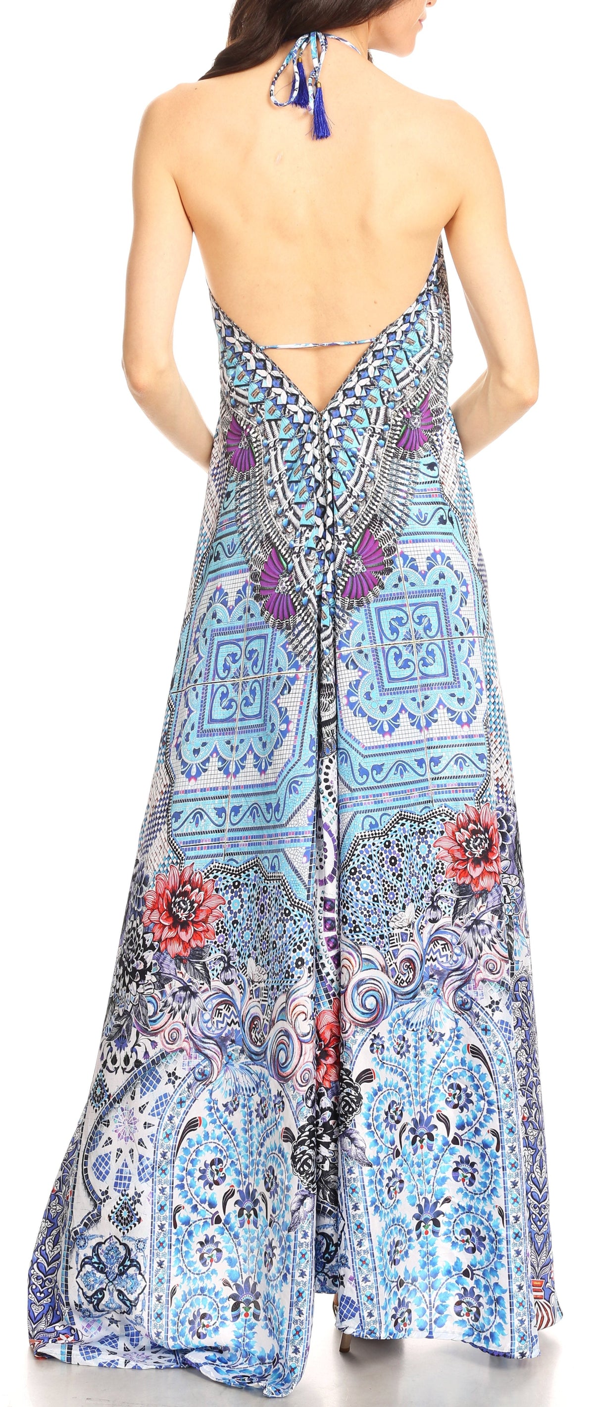 Womens Maxi High-low Halter Handkerchief Long Dress Beach Party
