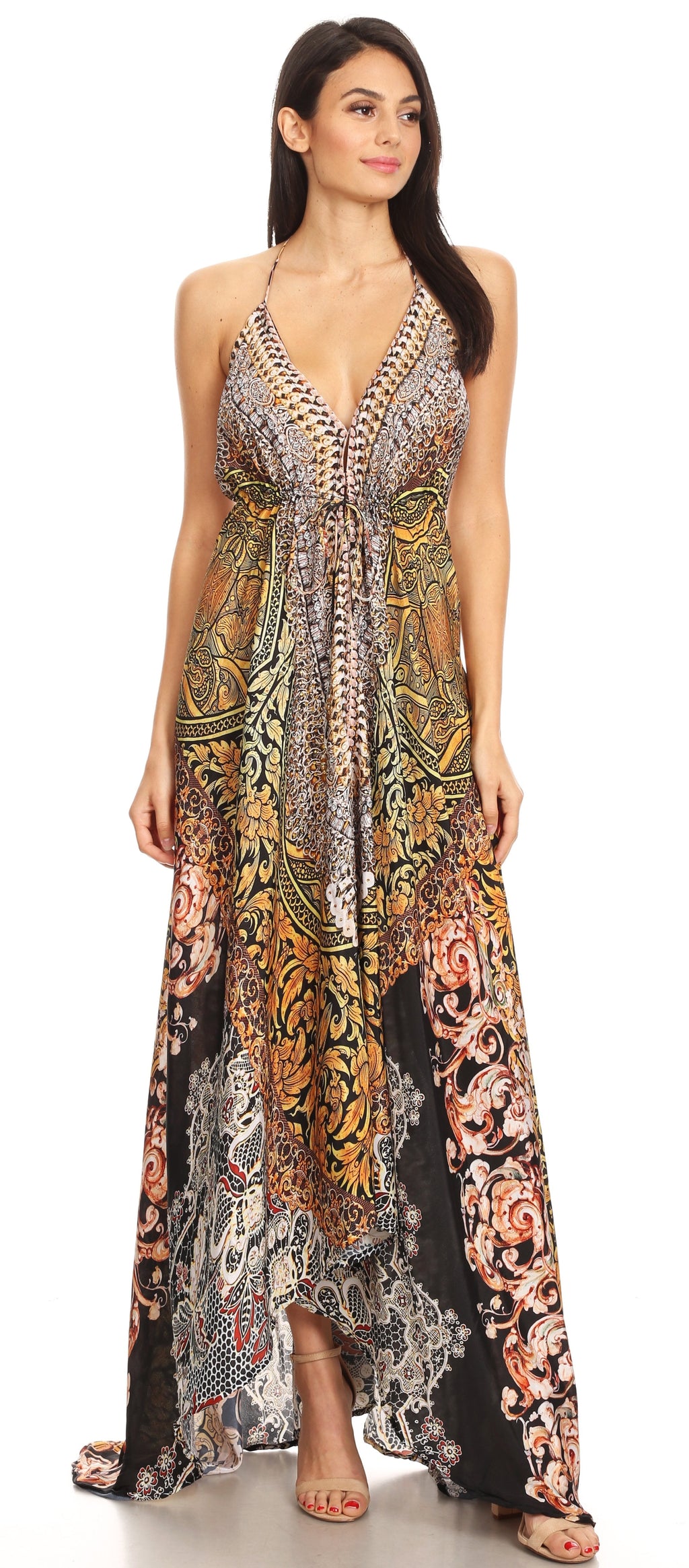 Womens Maxi High-low Halter Handkerchief Long Dress Beach Party
