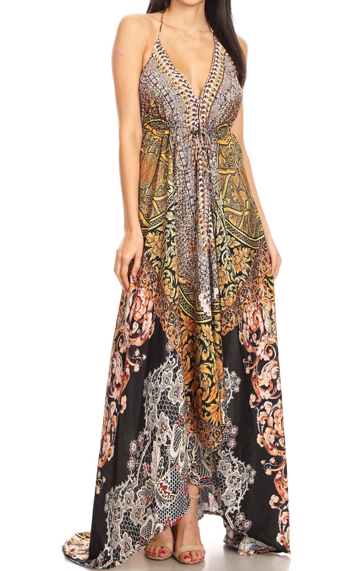 Womens Maxi High-low Halter Handkerchief Long Dress Beach Party
