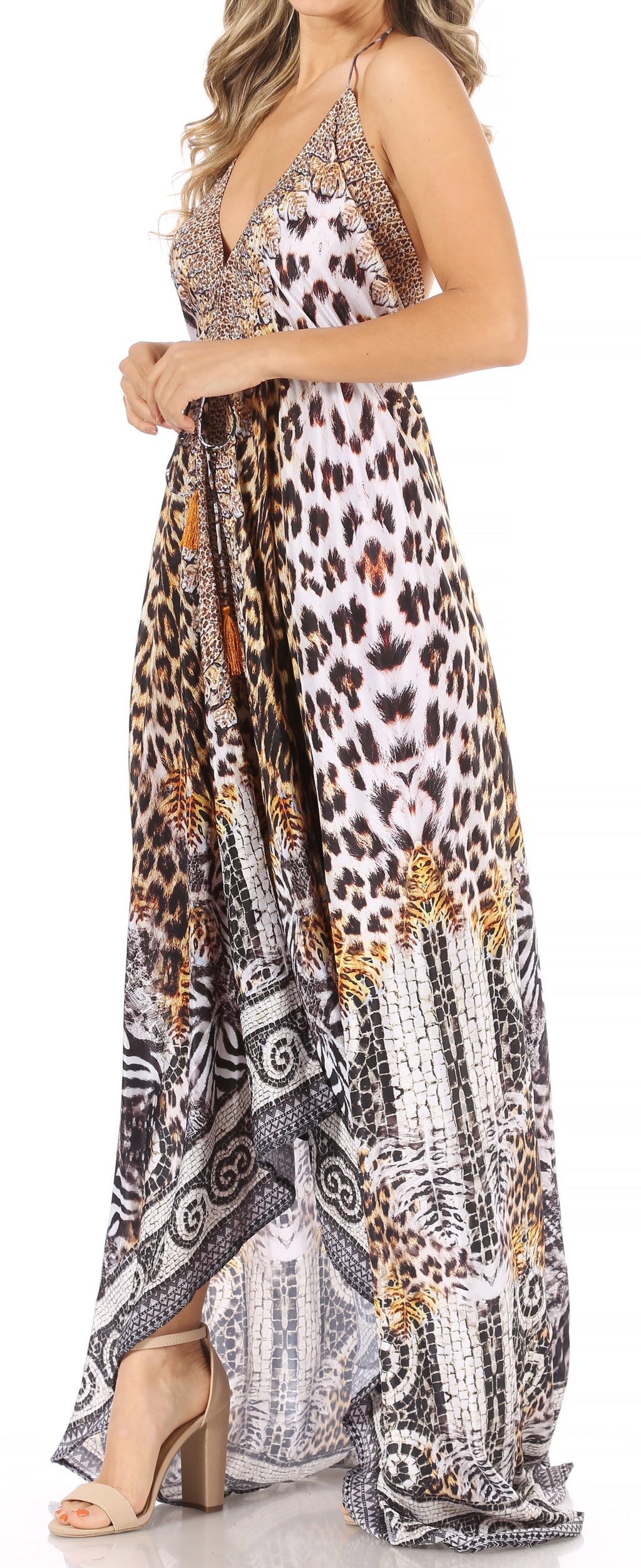 Womens Maxi High-low Halter Handkerchief Long Dress Beach Party