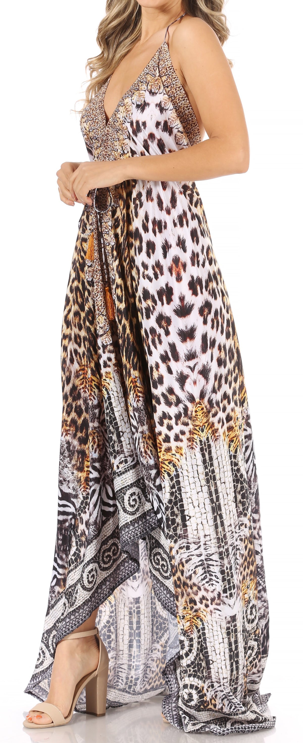 Womens Maxi High-low Halter Handkerchief Long Dress Beach Party