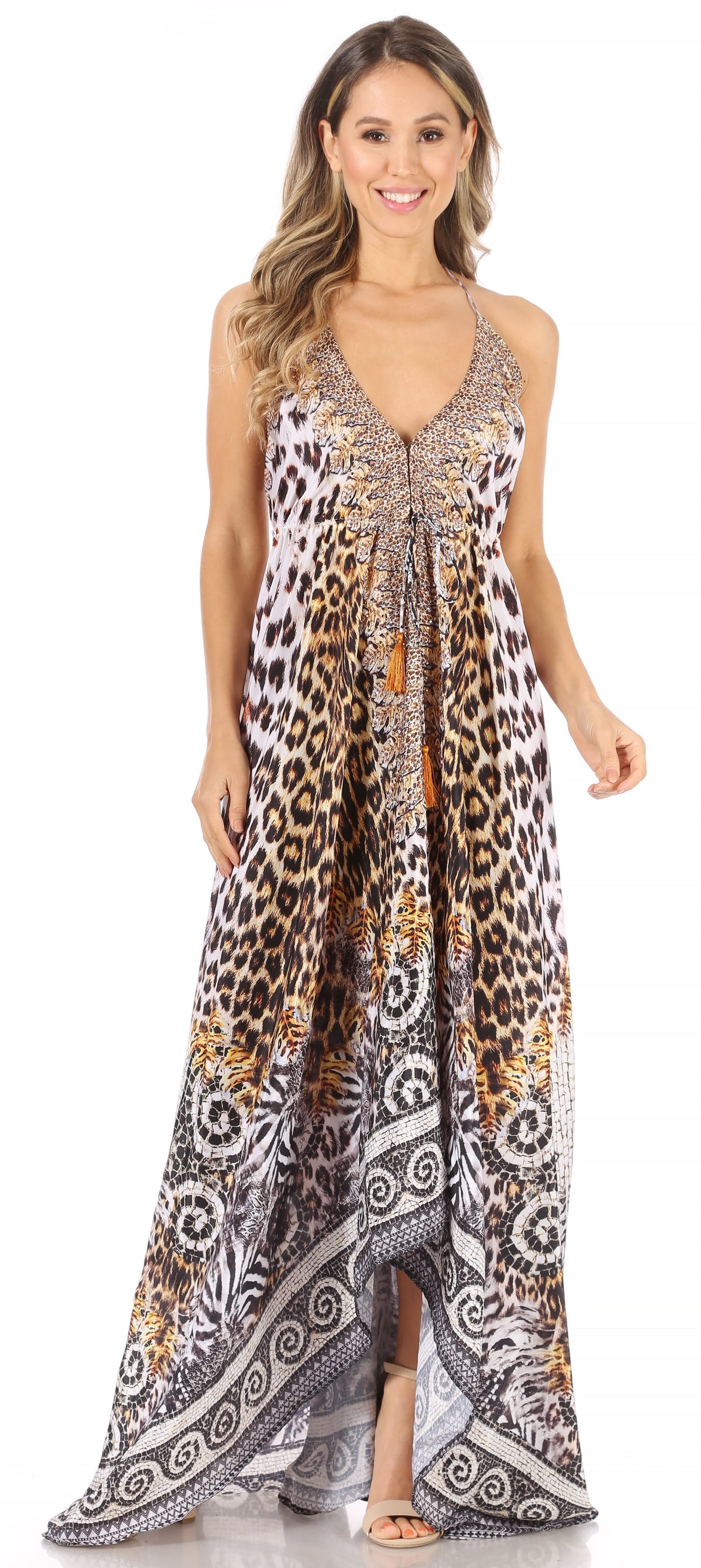 Womens Maxi High-low Halter Handkerchief Long Dress Beach Party
