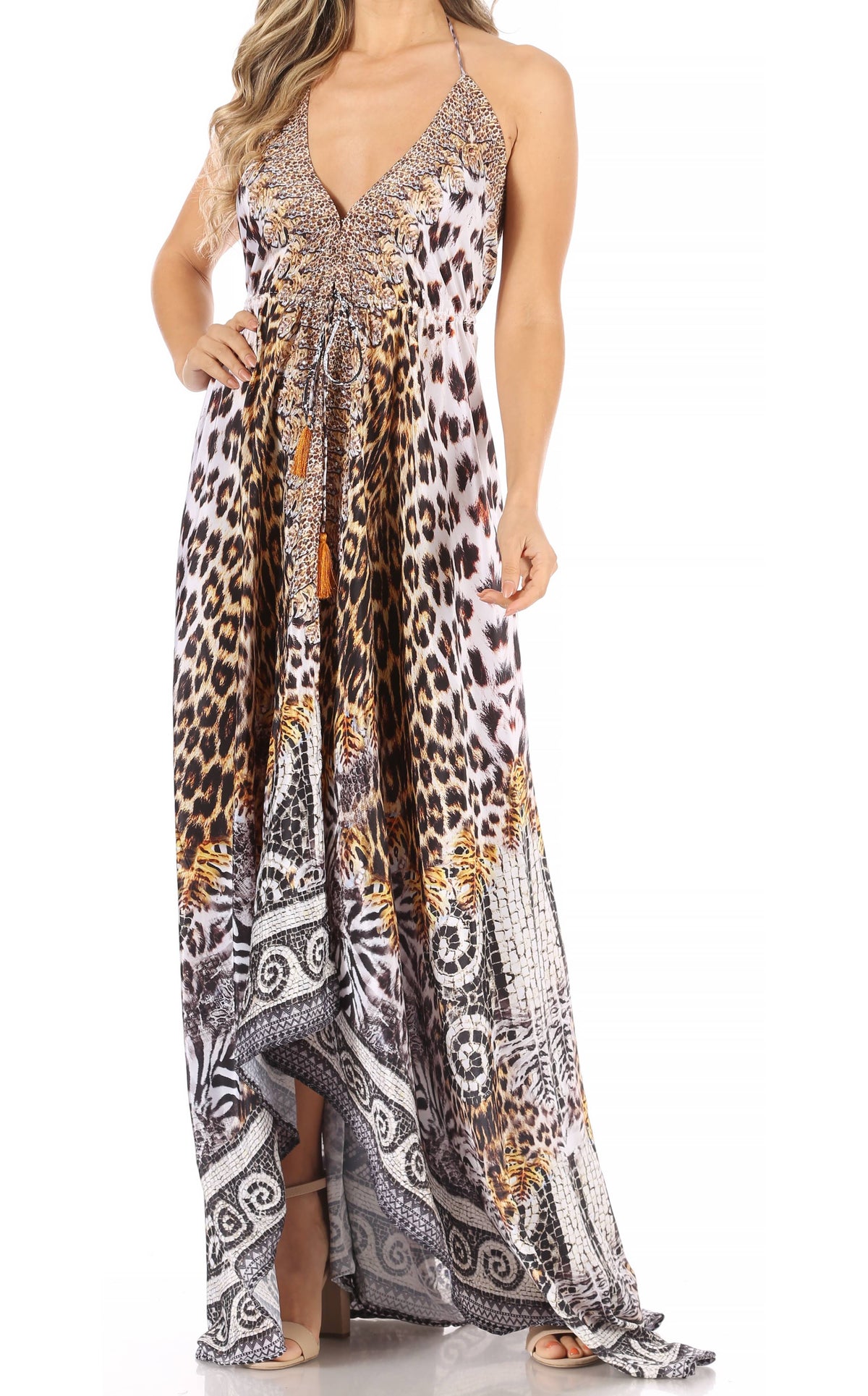 Womens Maxi High-low Halter Handkerchief Long Dress Beach Party
