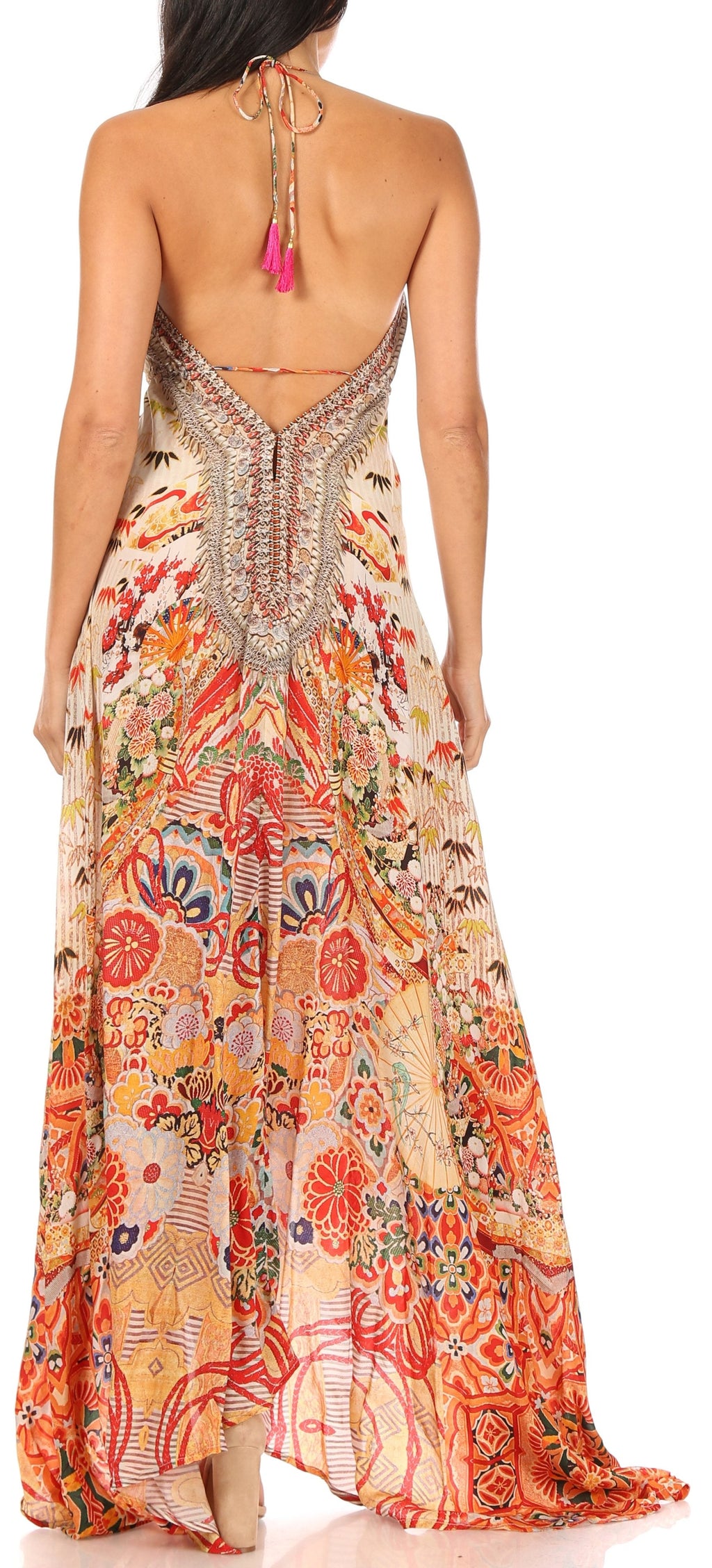 Womens Maxi High-low Halter Handkerchief Long Dress Beach Party