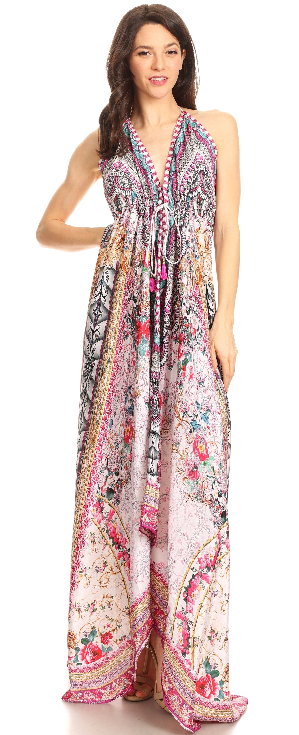 Womens Maxi High-low Halter Handkerchief Long Dress Beach Party
