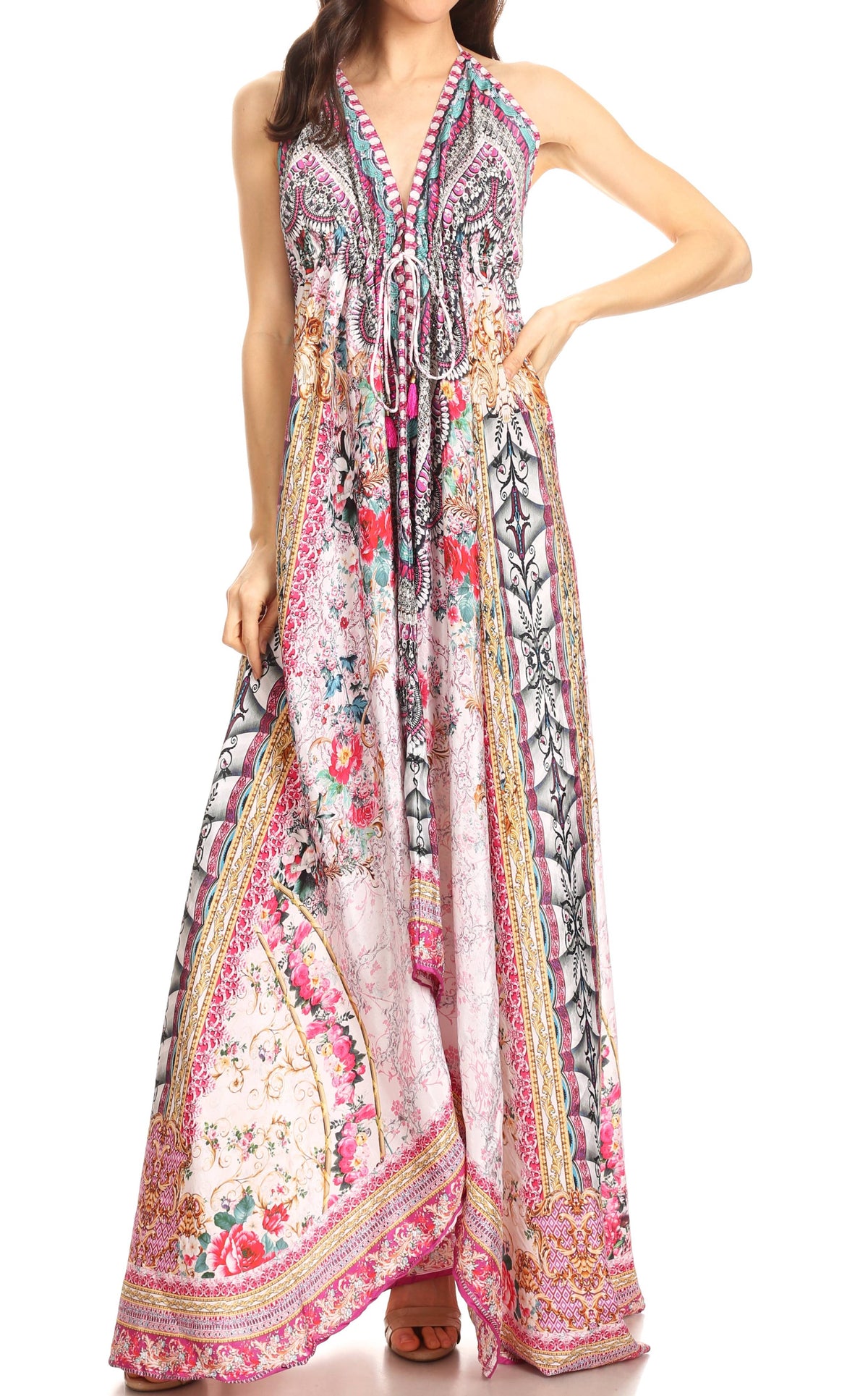 Womens Maxi High-low Halter Handkerchief Long Dress Beach Party