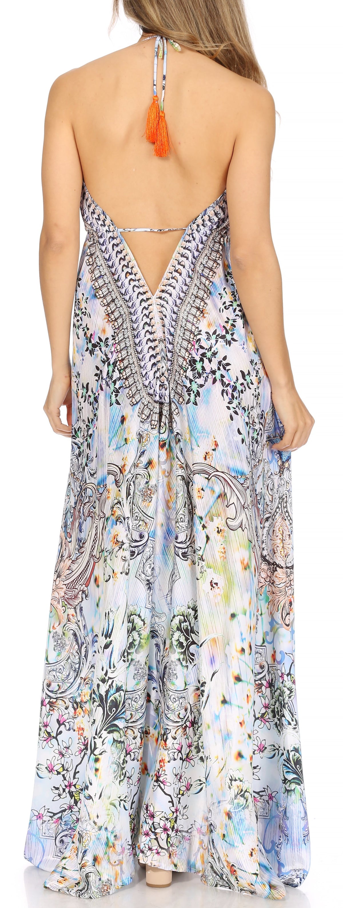 Womens Maxi High-low Halter Handkerchief Long Dress Beach Party