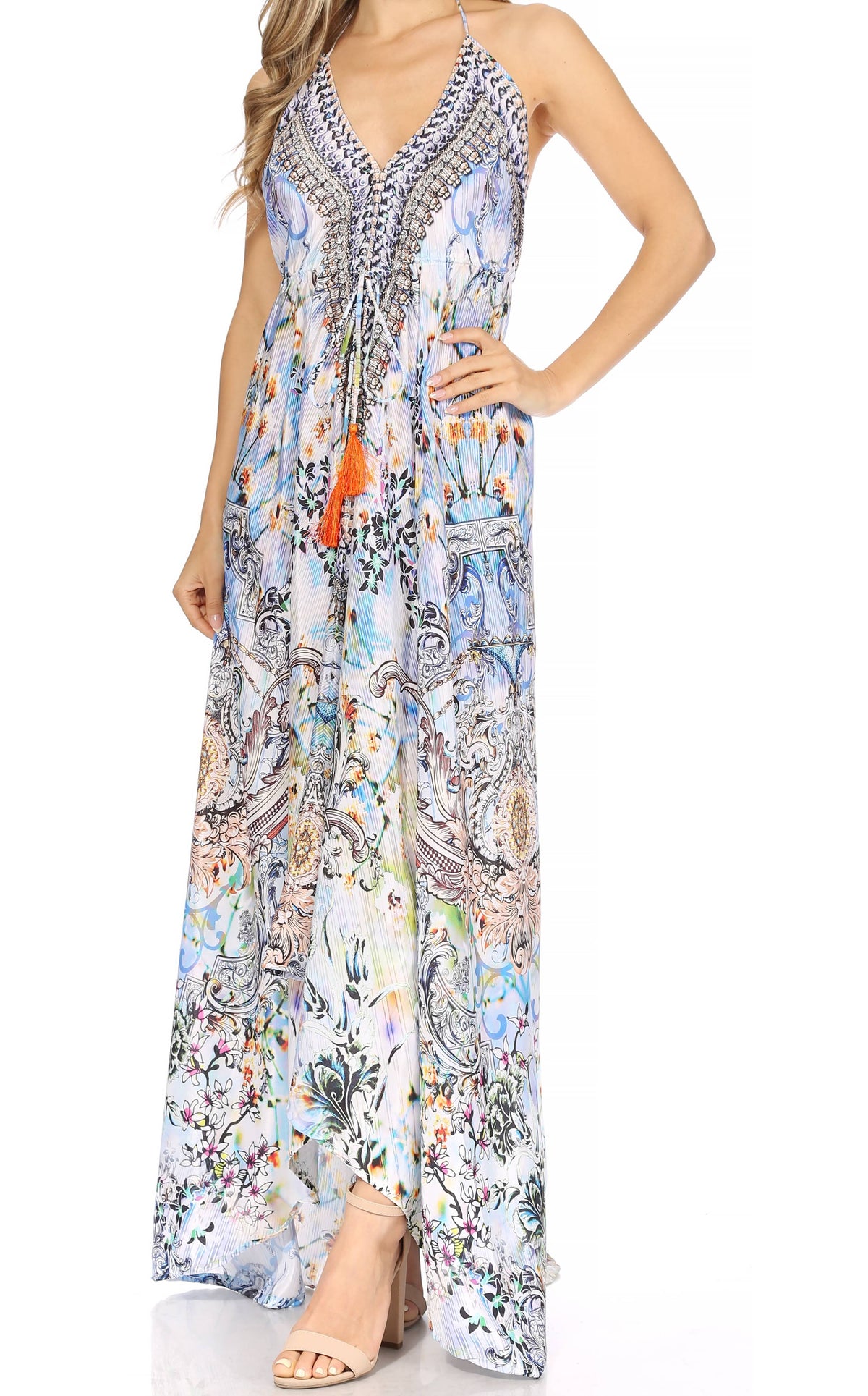 Womens Maxi High-low Halter Handkerchief Long Dress Beach Party